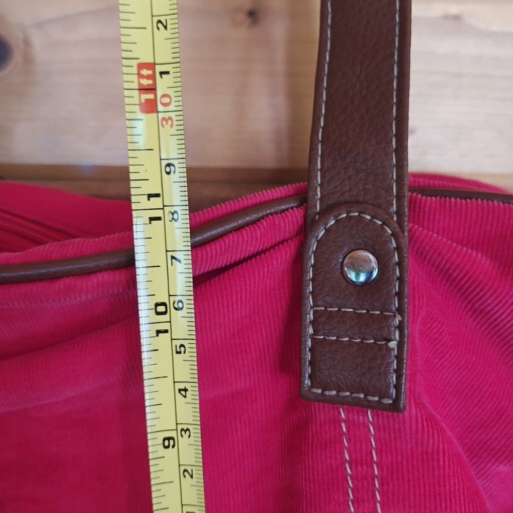 Red Tommy Hilfiger corduroy vintage bag duffle over night Weekend ZA4 - Picture 8 of 10